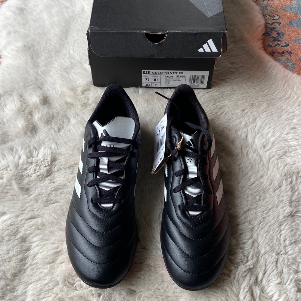 Adidas goletto VIII unisex soccer cleat shoe black white red women’s 8.5 men 7.5 - Picture 4 of 16